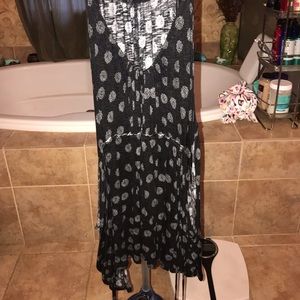 FREE PEOPLE black tie waist dress